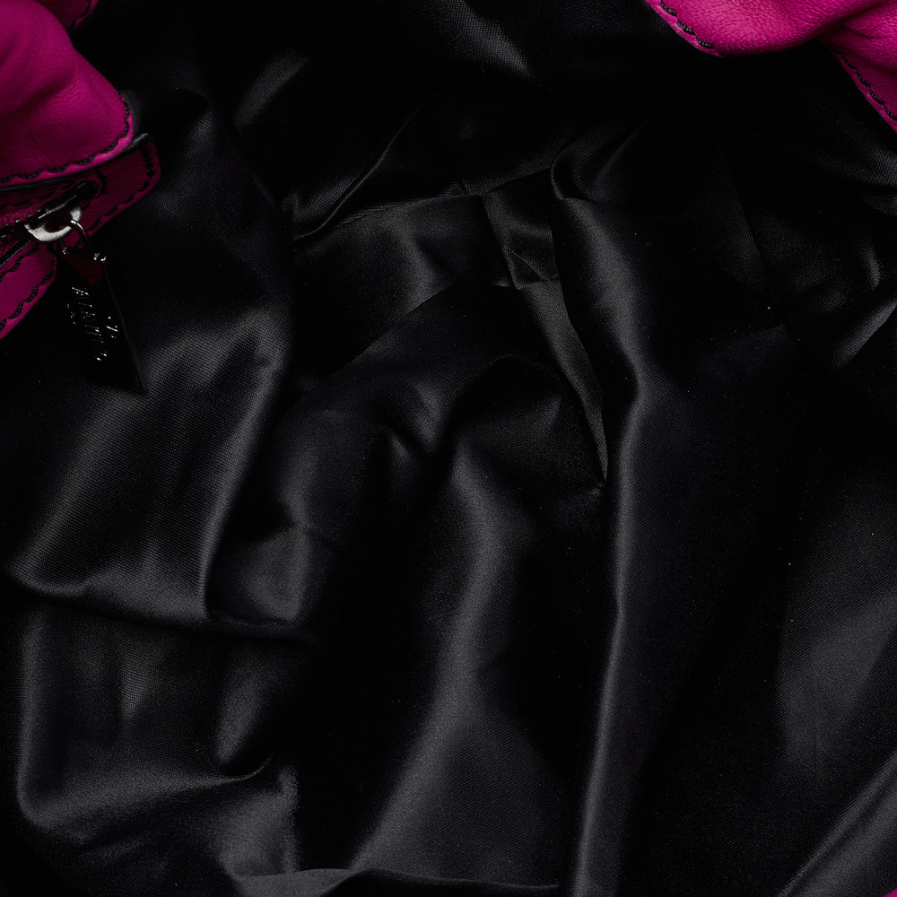 VALENTINO Pink Leather Ruffle Satchel - Picture 7 of 8
